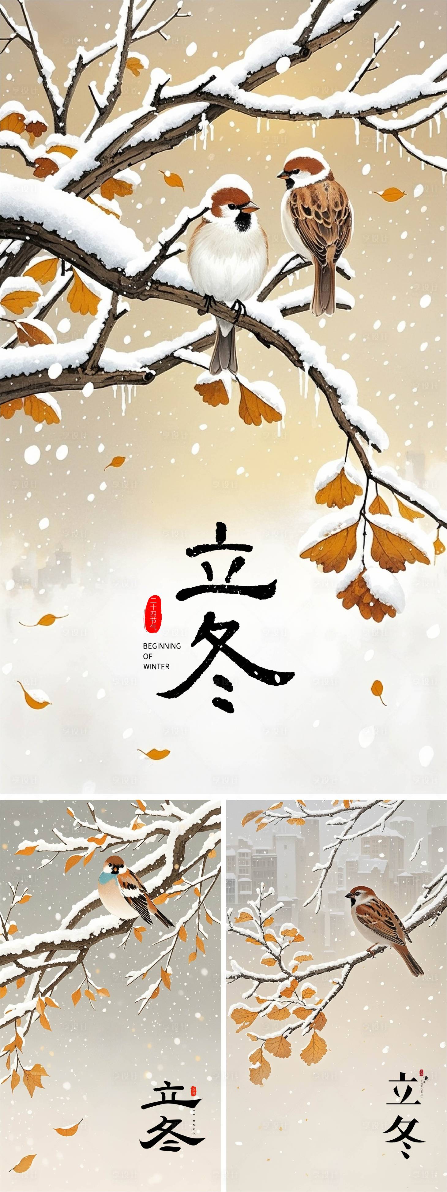 源文件下载【享设计】搜索编号：75390033823408041【立冬系列海报 】