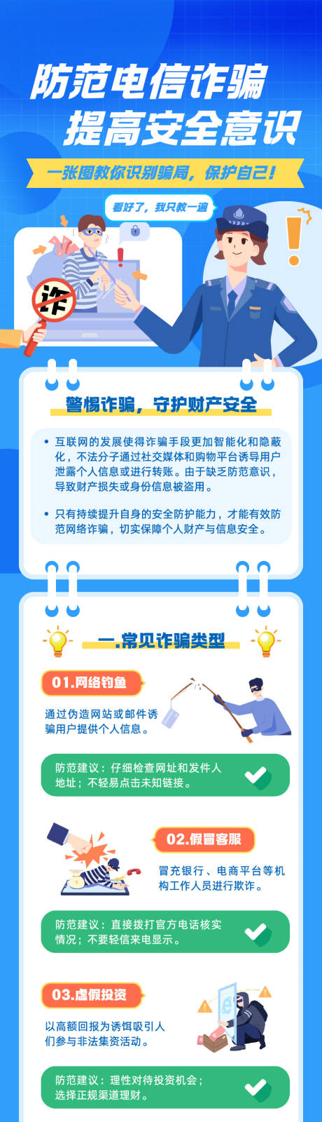 源文件下载【享设计】搜索编号：59580033966339525【防诈骗安全指南信息长图】