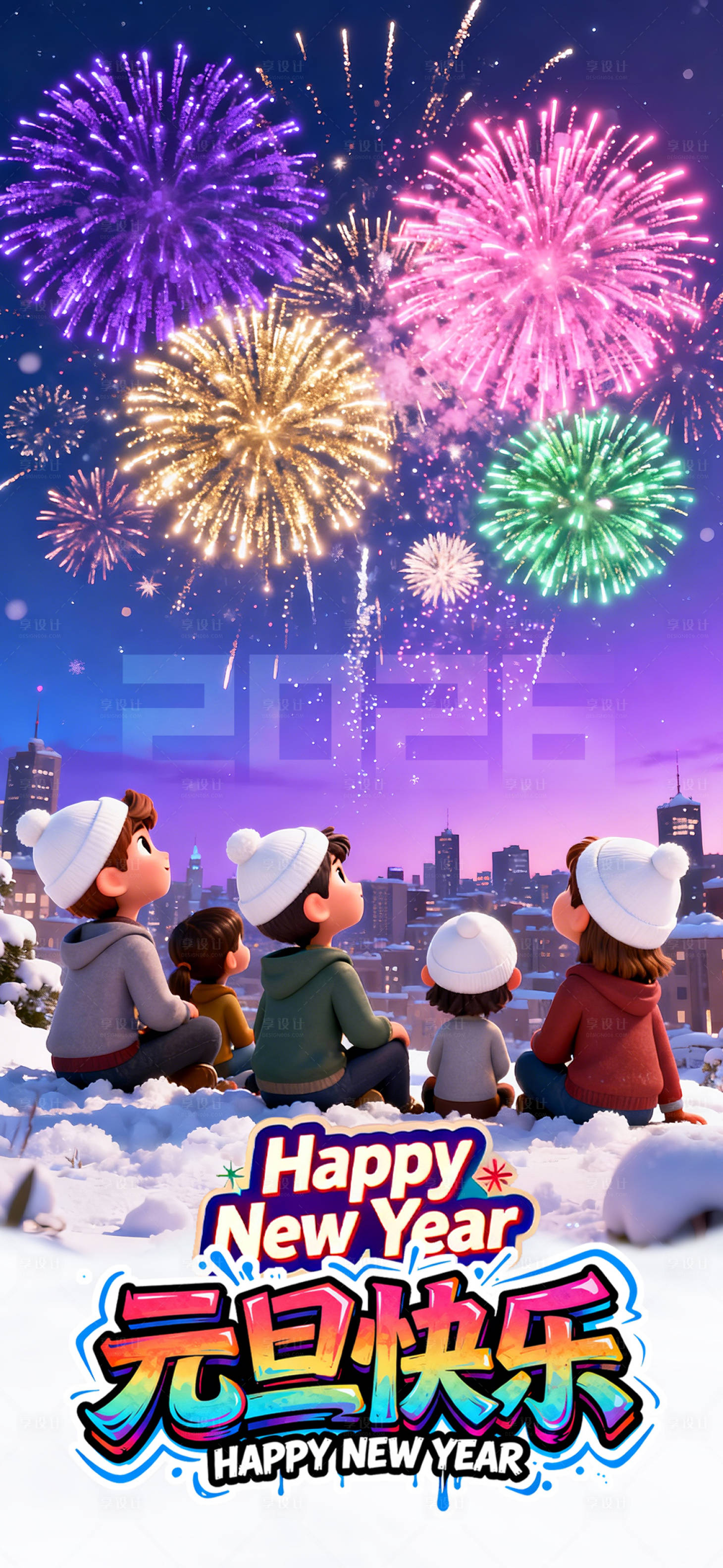 源文件下载【享设计】搜索编号：70010034143752431【2026元旦海报】