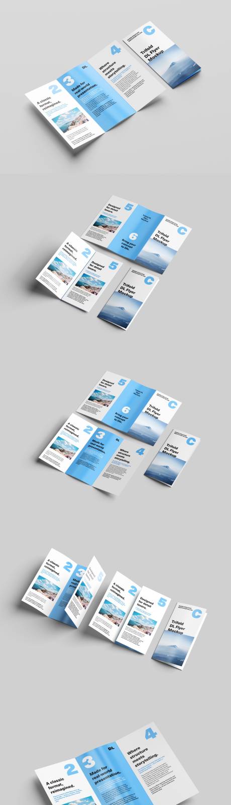 源文件下载【享设计】搜索编号：95950034167131662【A4三折页展示样机模型】