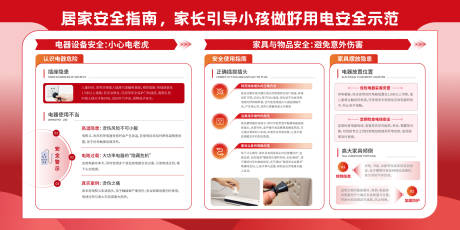 源文件下载【享设计】搜索编号：75020034062775256【家长指引孩子安全用电规范展板海报】