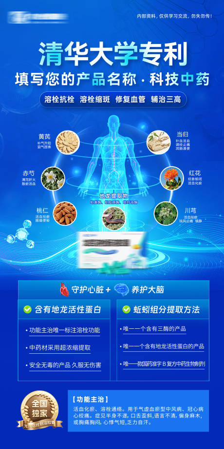 源文件下载【享设计】搜索编号：44270033979573539【心脑血管溶栓药品宣传海报】