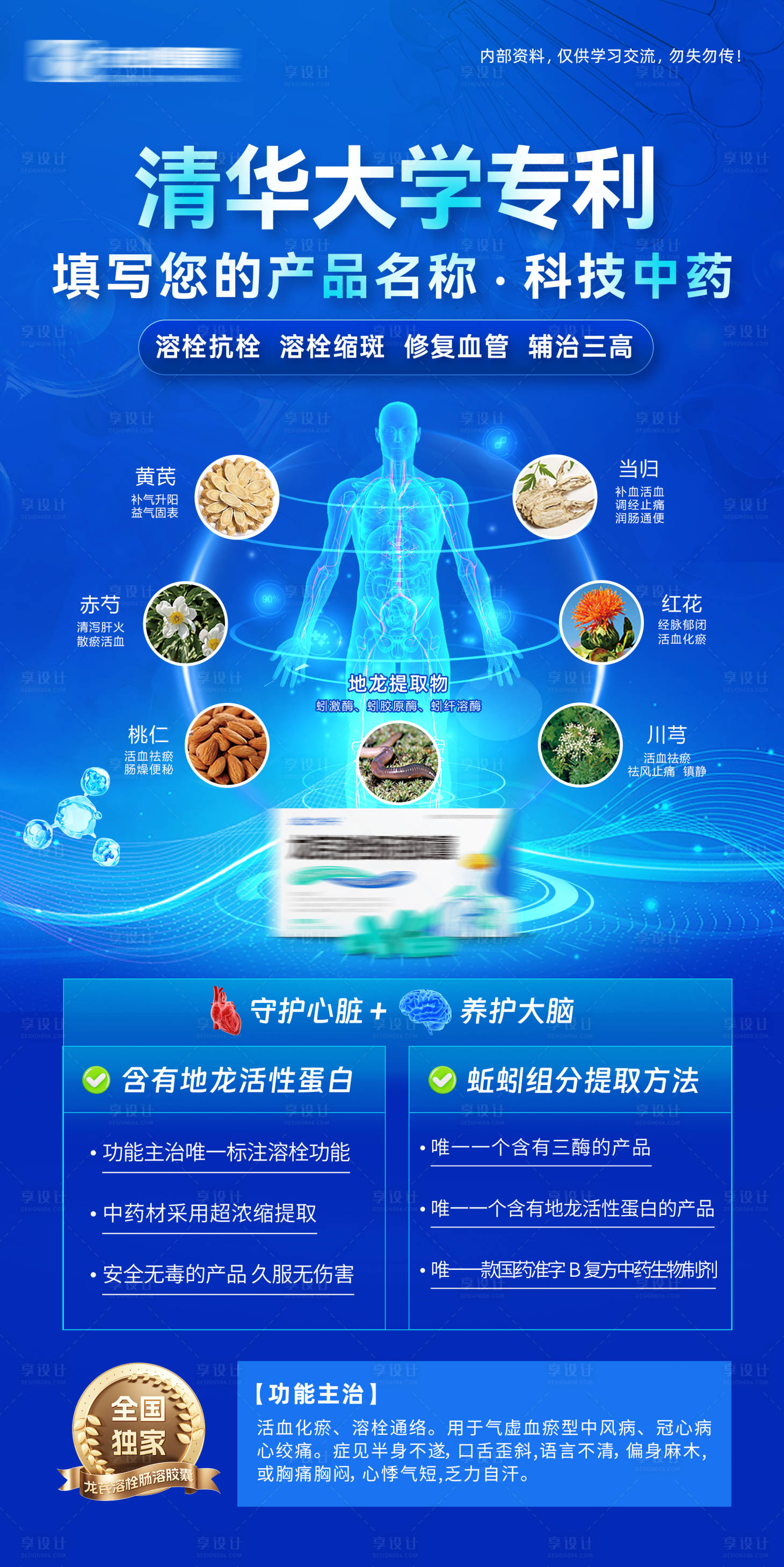 源文件下载【享设计】搜索编号：44270033979573539【心脑血管溶栓药品宣传海报】