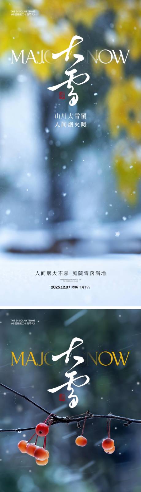 源文件下载【享设计】搜索编号：57770033947991783【地产大雪节气海报】