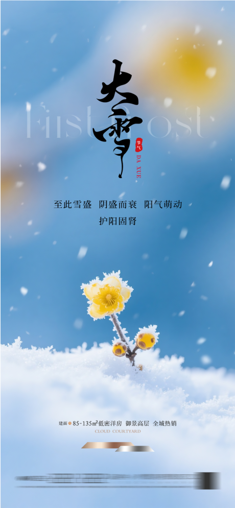 源文件下载【享设计】搜索编号：73590034180472143【地产大雪节气海报】