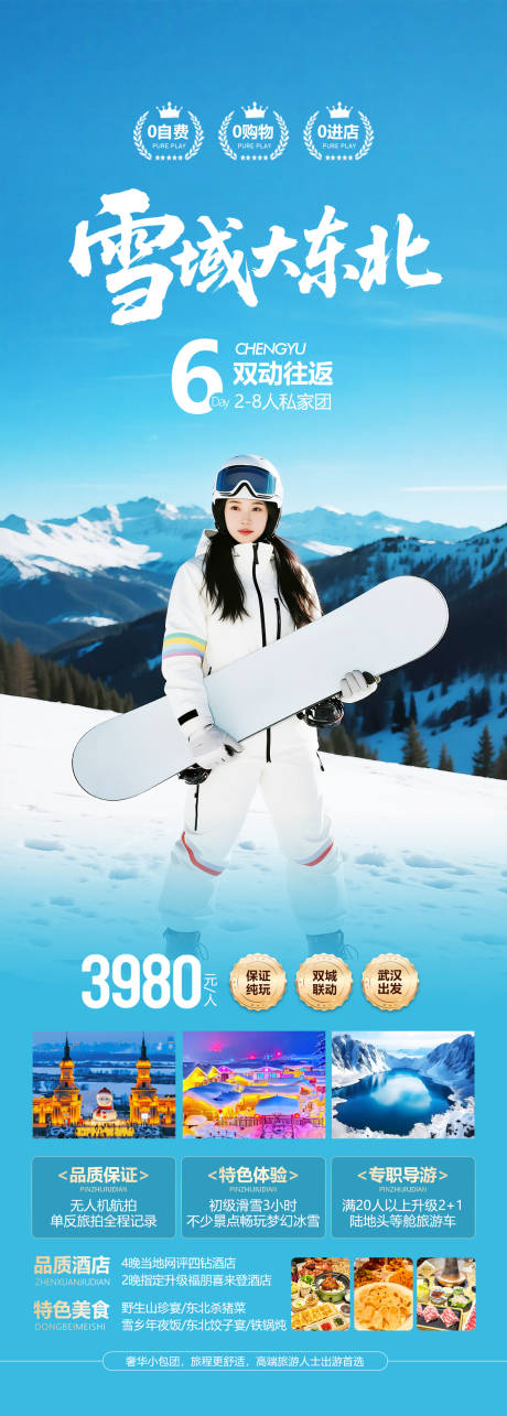 源文件下载【享设计】搜索编号：69280034022152020【东北雪乡滑雪旅游海报】