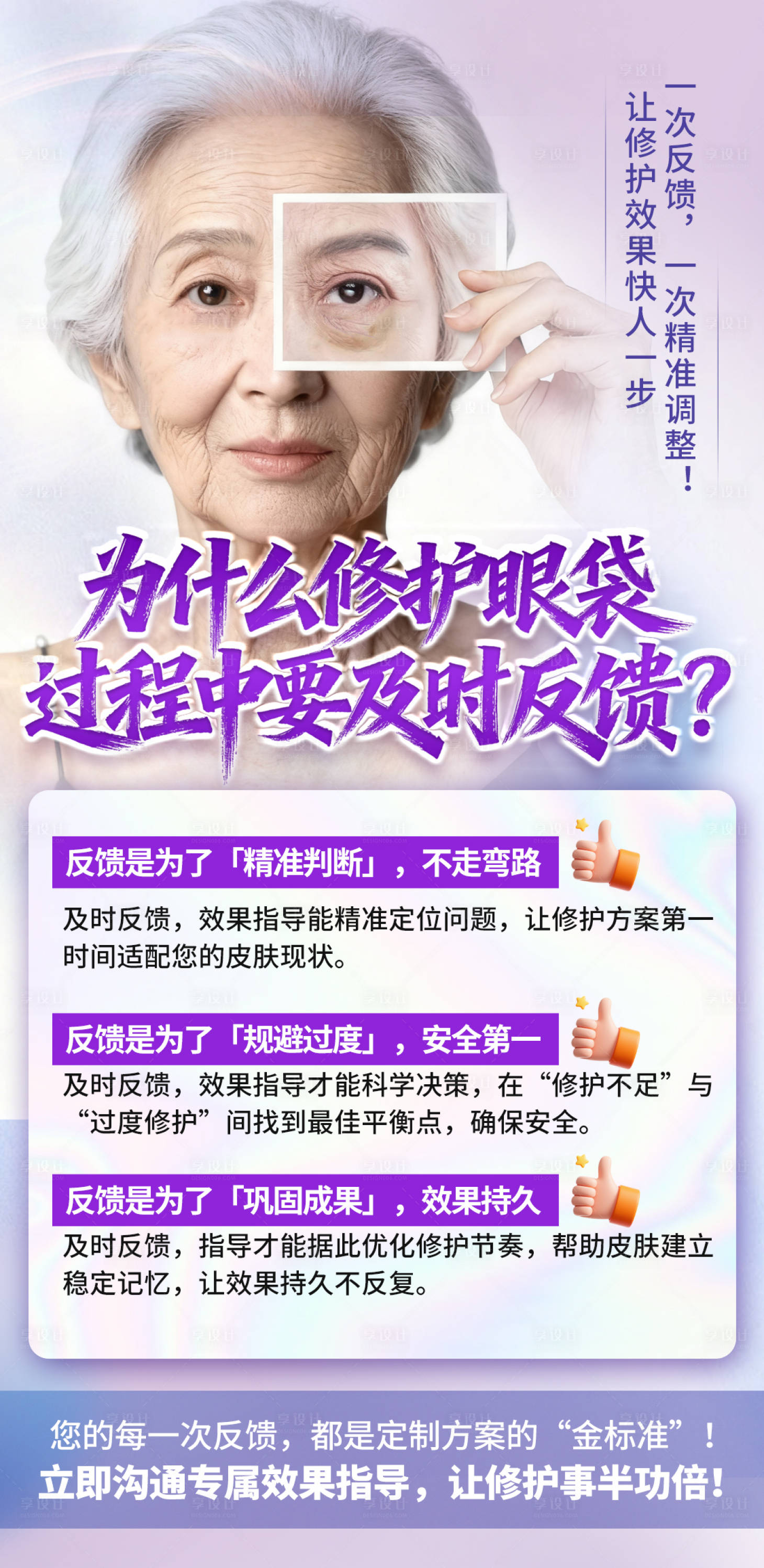 源文件下载【享设计】搜索编号：59700033946061556【修护眼袋科普海报】