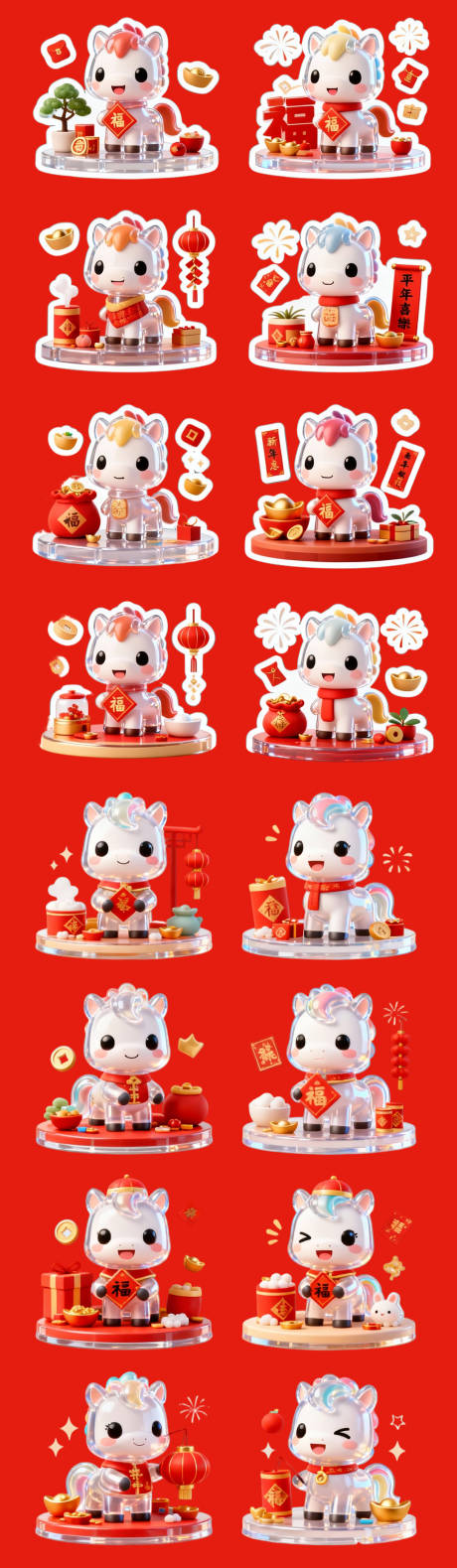 源文件下载【享设计】搜索编号：17190033883451518【马年卡通立体贴纸】