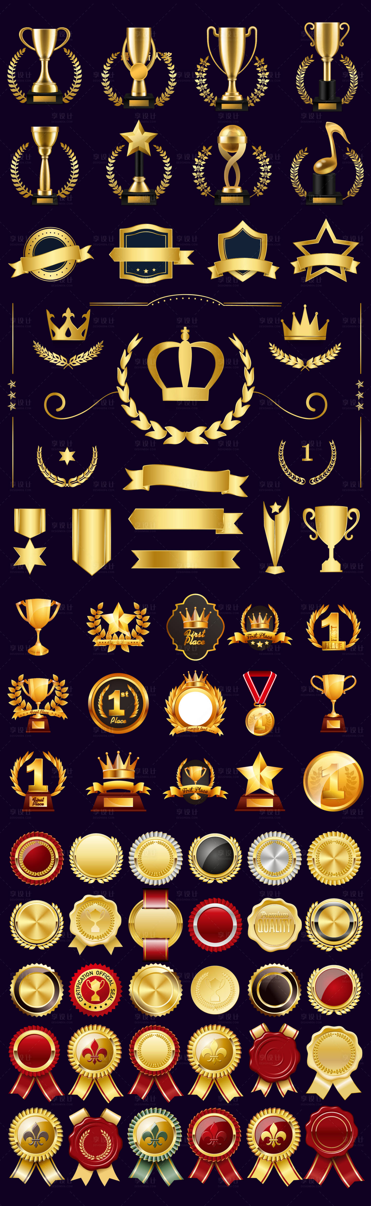 源文件下載【享設計】搜索編號：44570034282977396【黑金獎杯徽章】