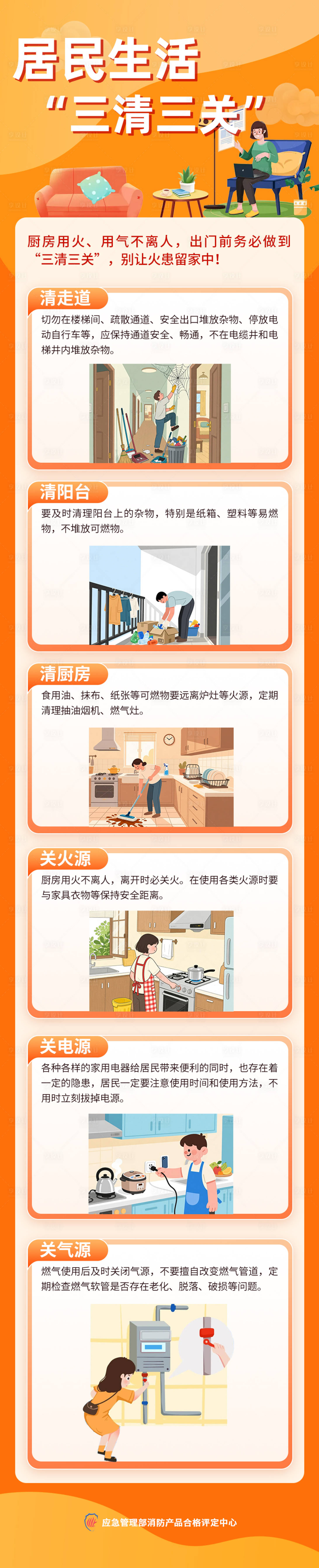 源文件下载【享设计】搜索编号：18190034016875722【居民生活三清三关长图海报】