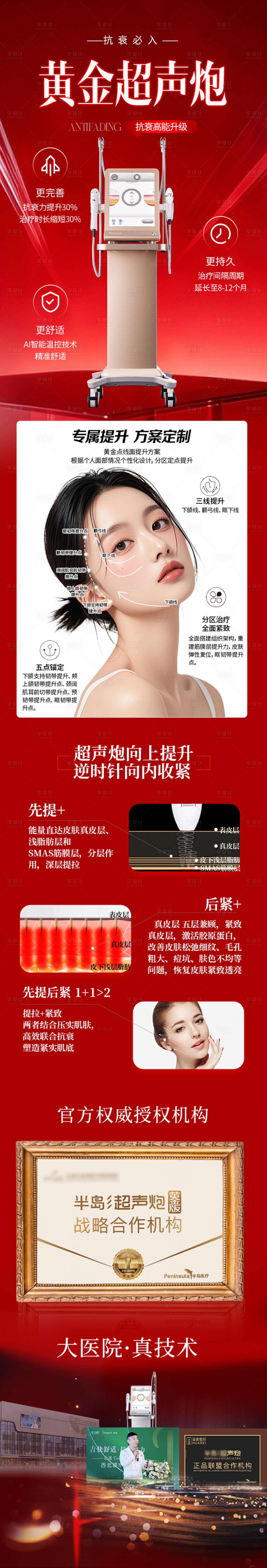 源文件下载【享设计】搜索编号：30140034034131794【医美黄金超声炮详情页】