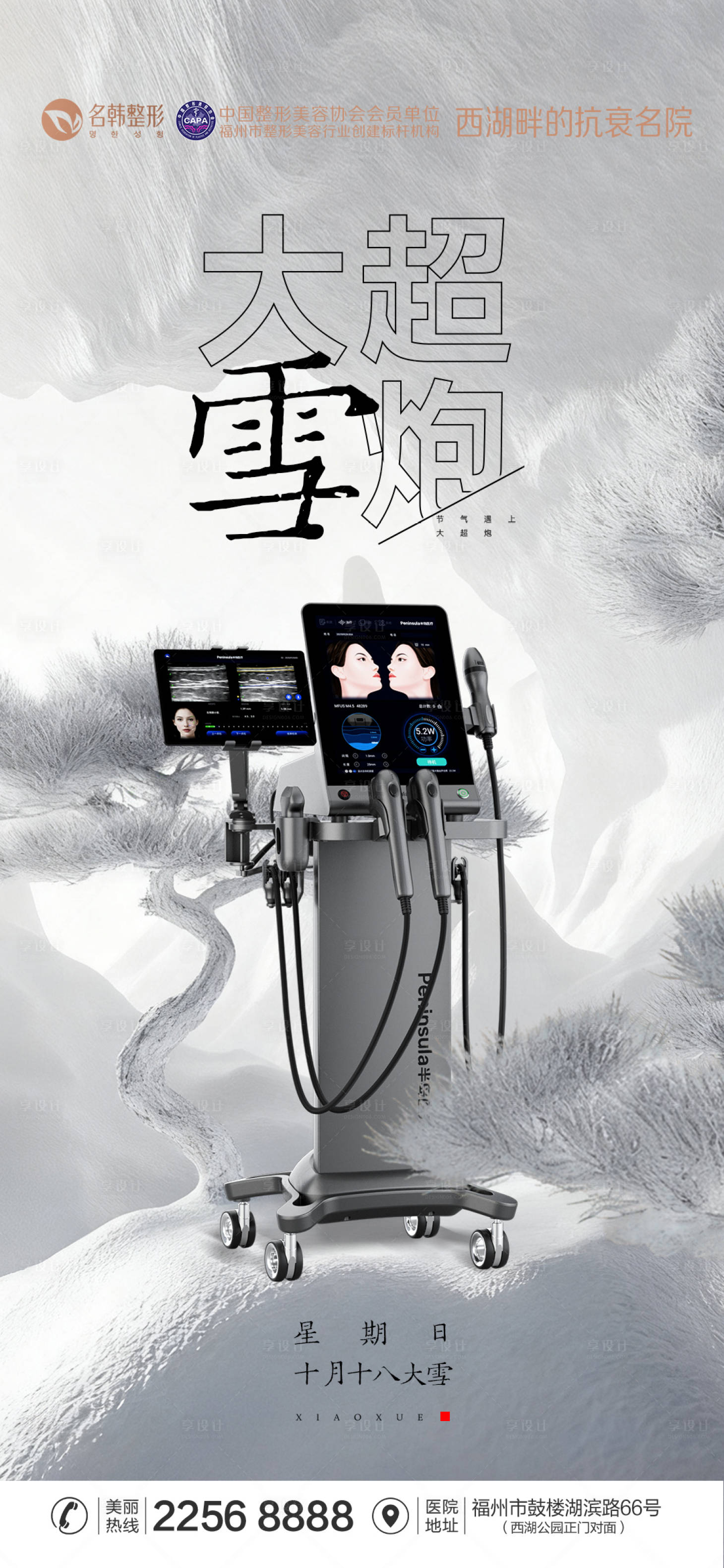 源文件下载【享设计】搜索编号：54470033983747912【医美节气大雪海报】