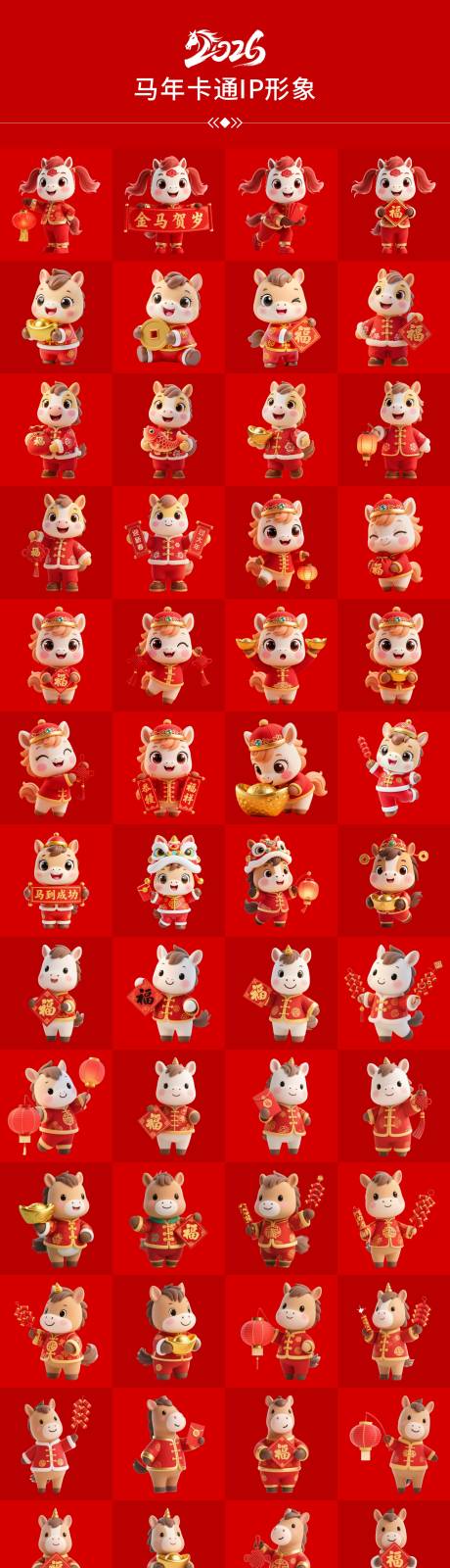 源文件下载【享设计】搜索编号：34520034129476832【2026马年新年卡通IP形象贴纸】