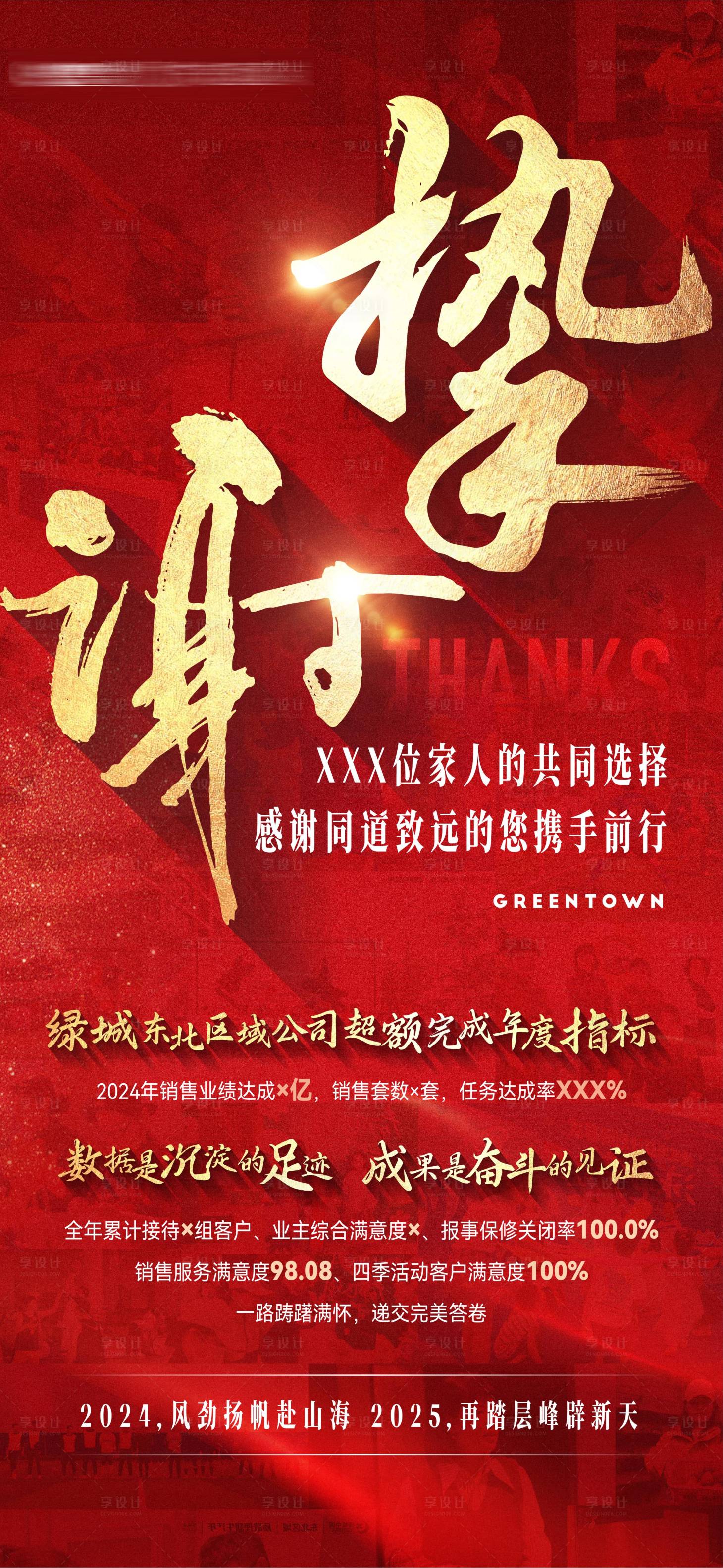 源文件下载【享设计】搜索编号：11630034134088650【地产年终感恩节感恩挚谢红金海报】