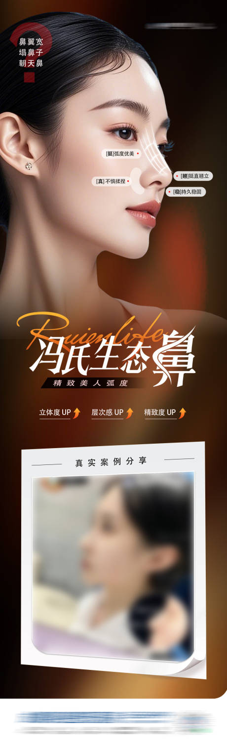 源文件下载【享设计】搜索编号：99960033892446817【医美冯氏生态鼻案例创意长图海报】