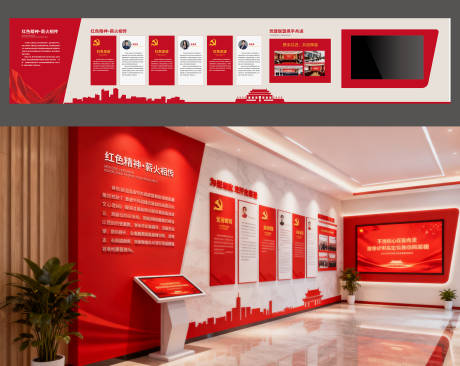 源文件下载【享设计】搜索编号：84730033824603346【企业党员活动室文化墙】