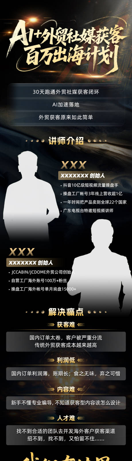 源文件下载【享设计】搜索编号：14650033831952486【AI+外贸社媒获客百万出海计划长图】