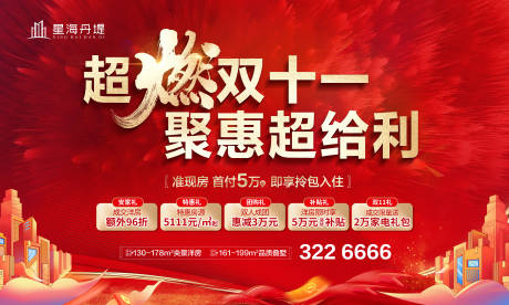 源文件下载【享设计】搜索编号：80600033973963833【房地产五重礼活动海报】