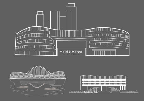 源文件下载【享设计】搜索编号：15770033911795997【昌平地标建筑线稿】