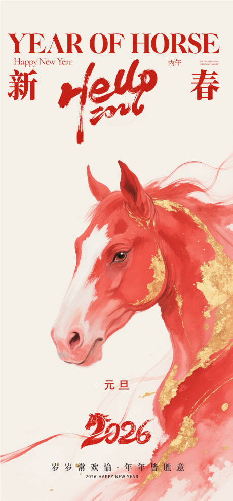 源文件下载【享设计】搜索编号：34960034016106856【马年元旦海报】
