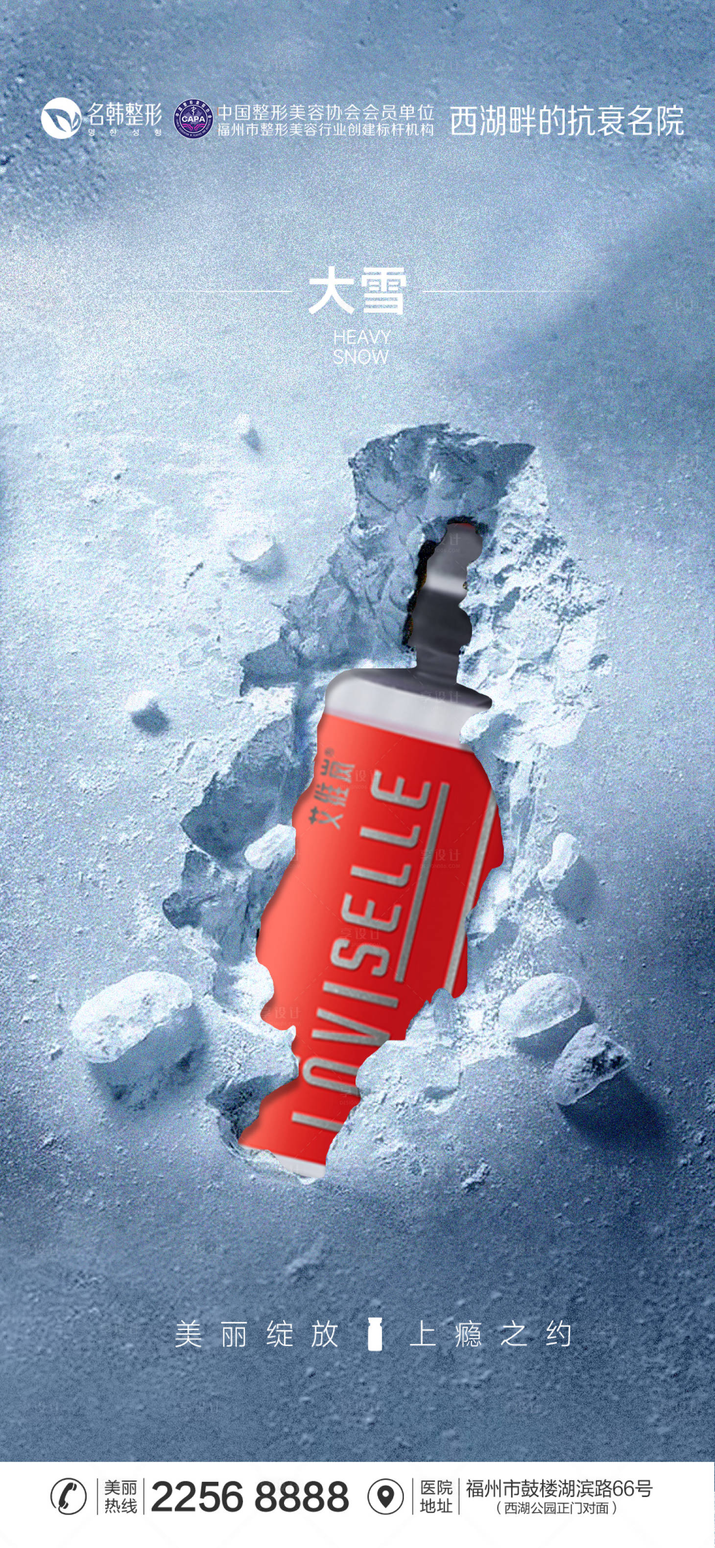 源文件下载【享设计】搜索编号：31120034267386726【医美节气大雪海报】