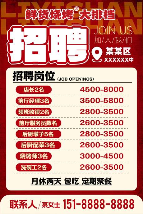 源文件下载【享设计】搜索编号：16580034151915861【餐饮招聘海报】