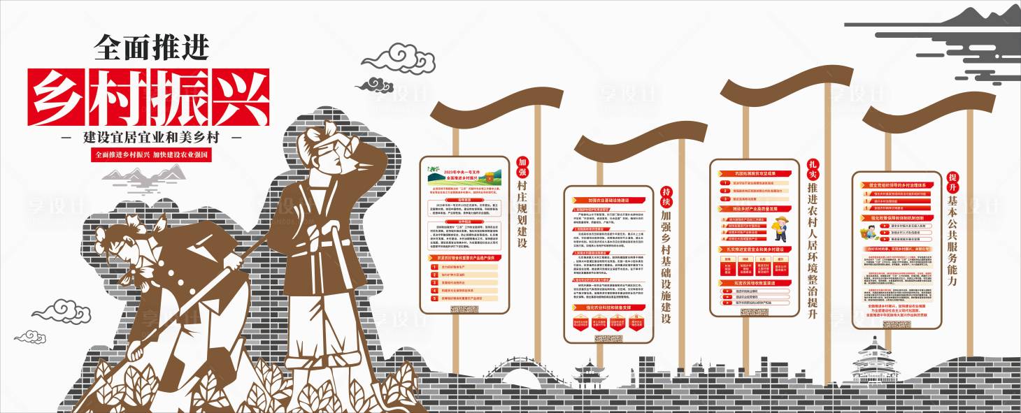 源文件下载【享设计】搜索编号：85260034047508062【乡村振兴文化墙】