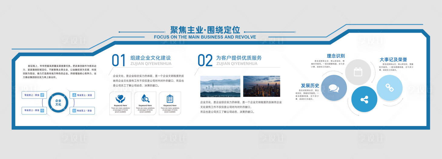 源文件下载【享设计】搜索编号：13420033927699072【简约高端企业文化墙】