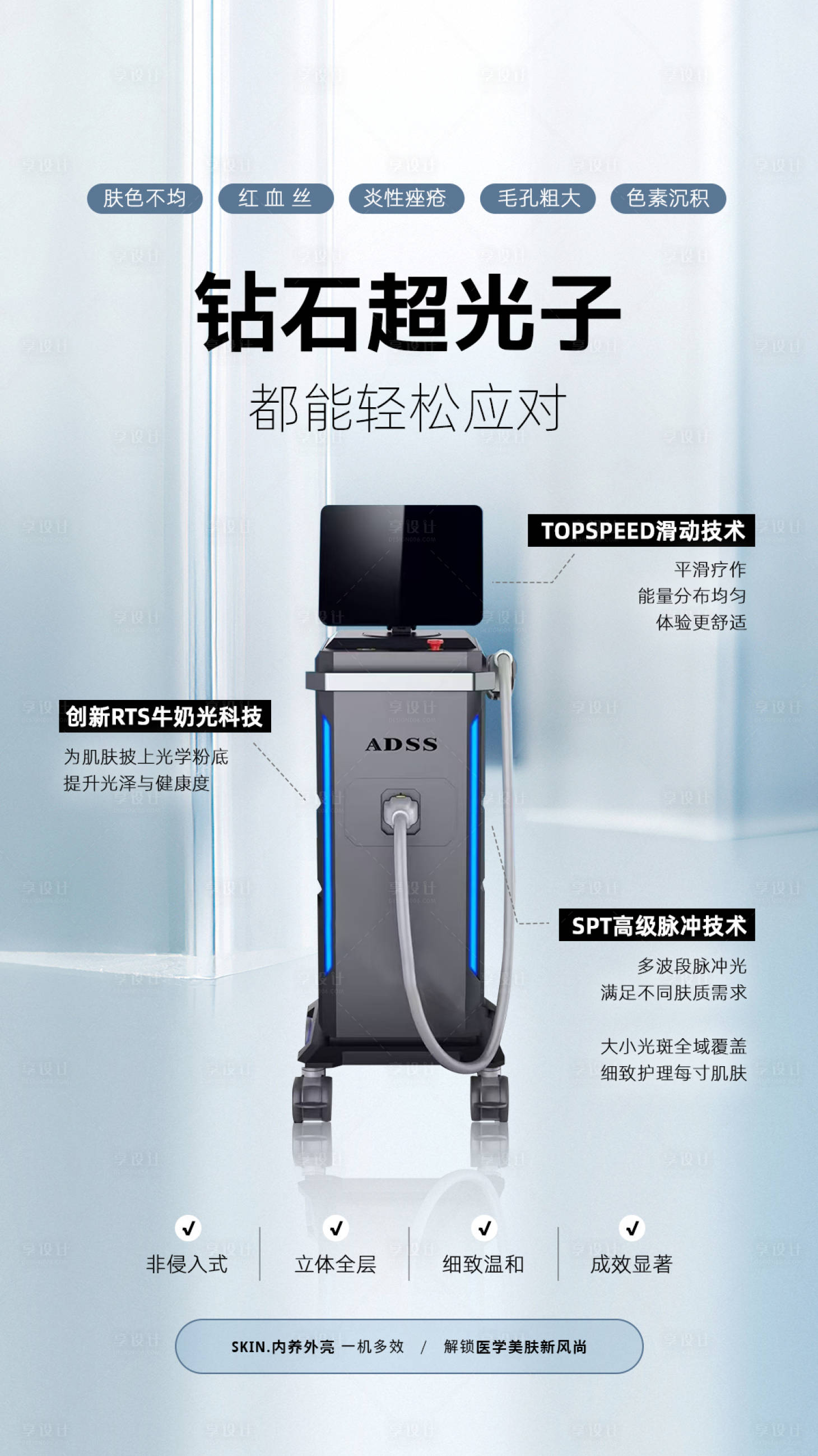 源文件下载【享设计】搜索编号：70110034058864149【医美钻石超光子海报】