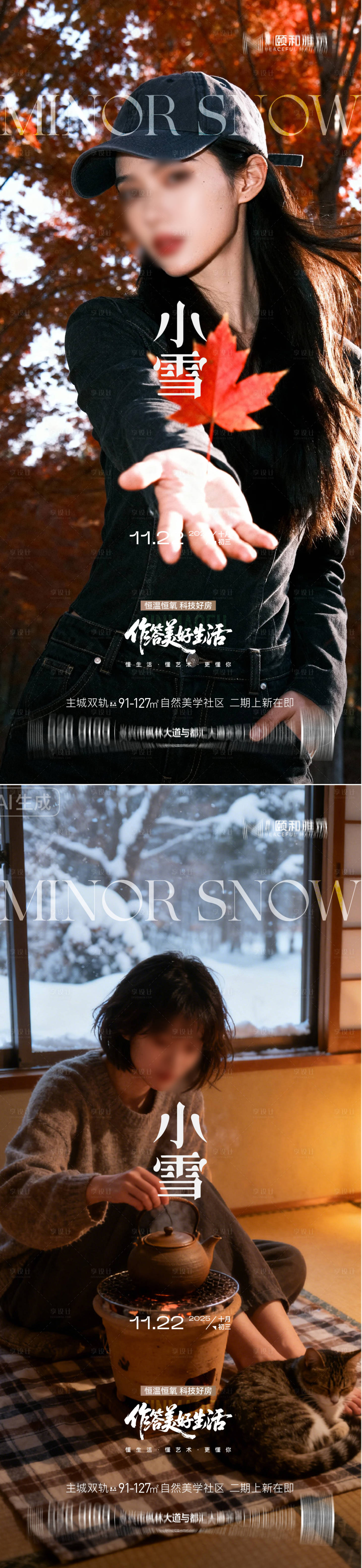 源文件下载【享设计】搜索编号：79150034008645349【小雪节气海报】