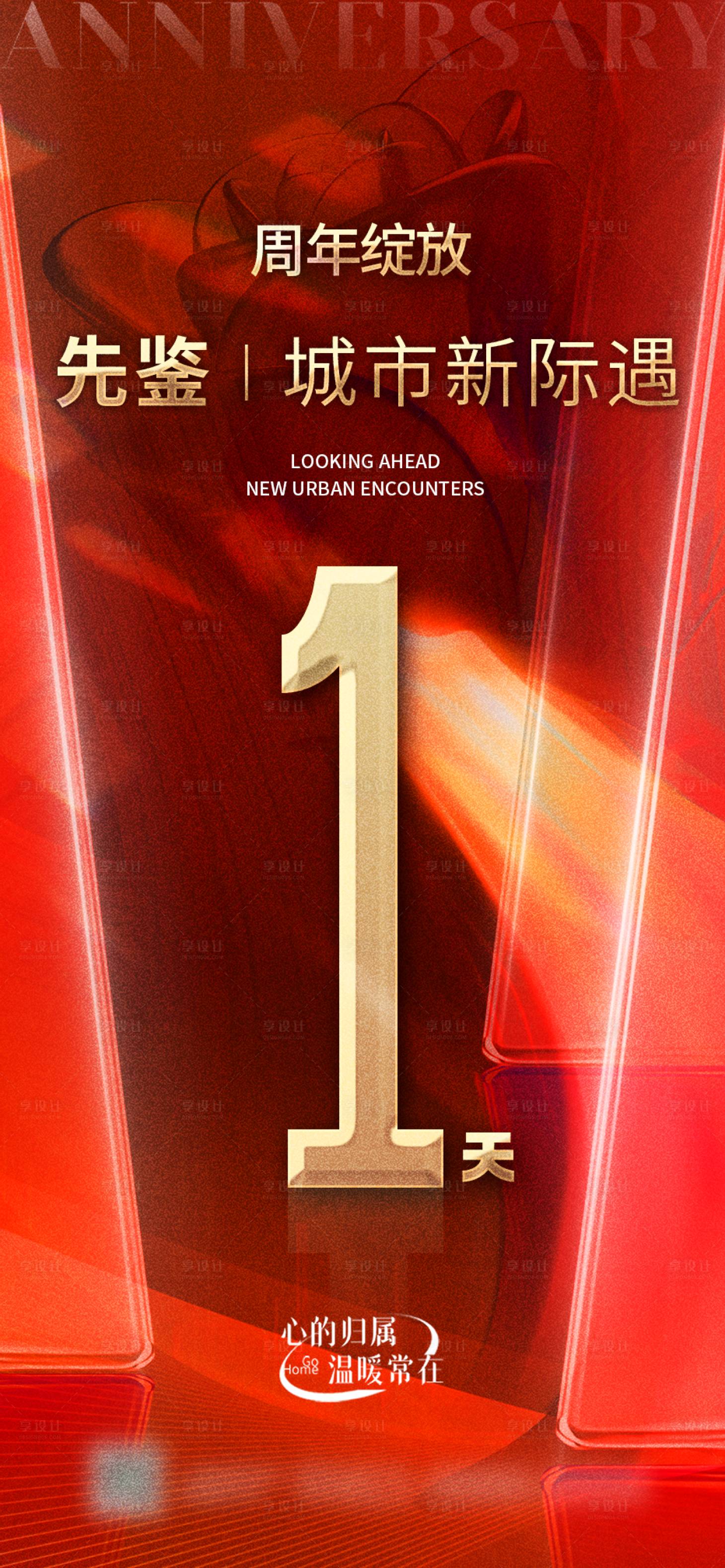 源文件下载【享设计】搜索编号：12590033905729535【红色质感交房倒计时海报】