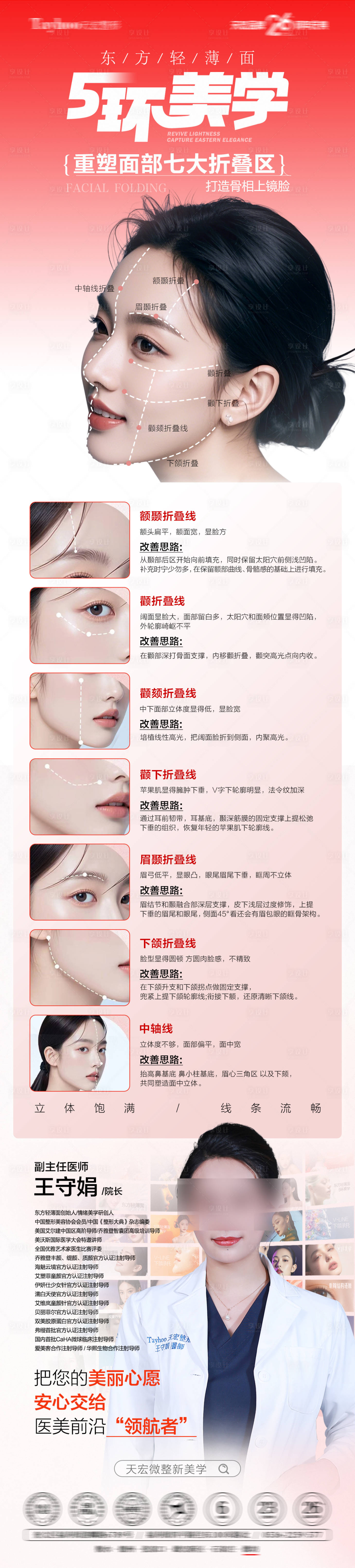 源文件下载【享设计】搜索编号：89030033858952989【5环美学面部折叠海报】