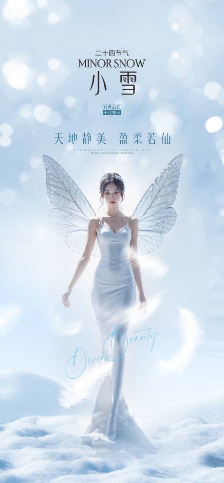 源文件下载【享设计】搜索编号：48330034004239784【医美行业小雪节气海报】