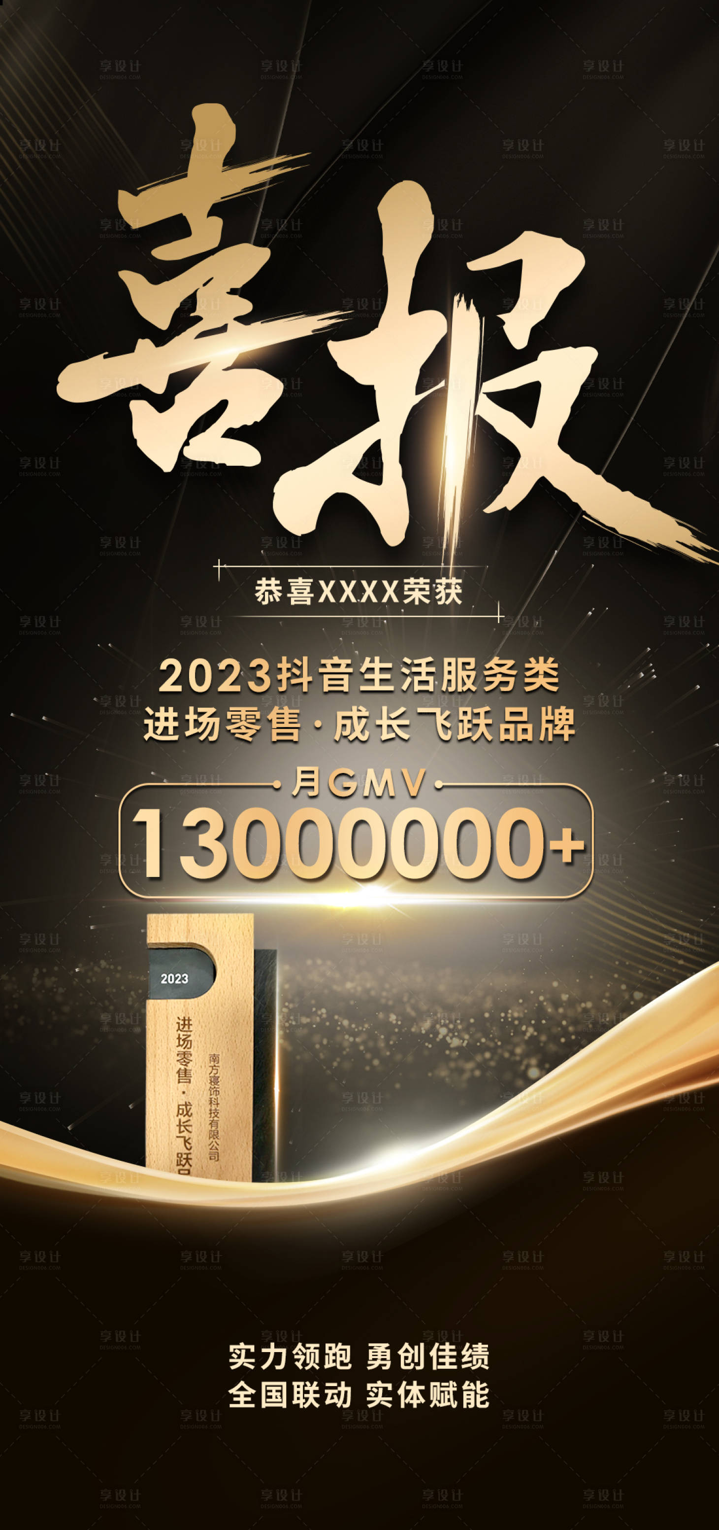 源文件下载【享设计】搜索编号：63160034227806566【金色喜报海报】