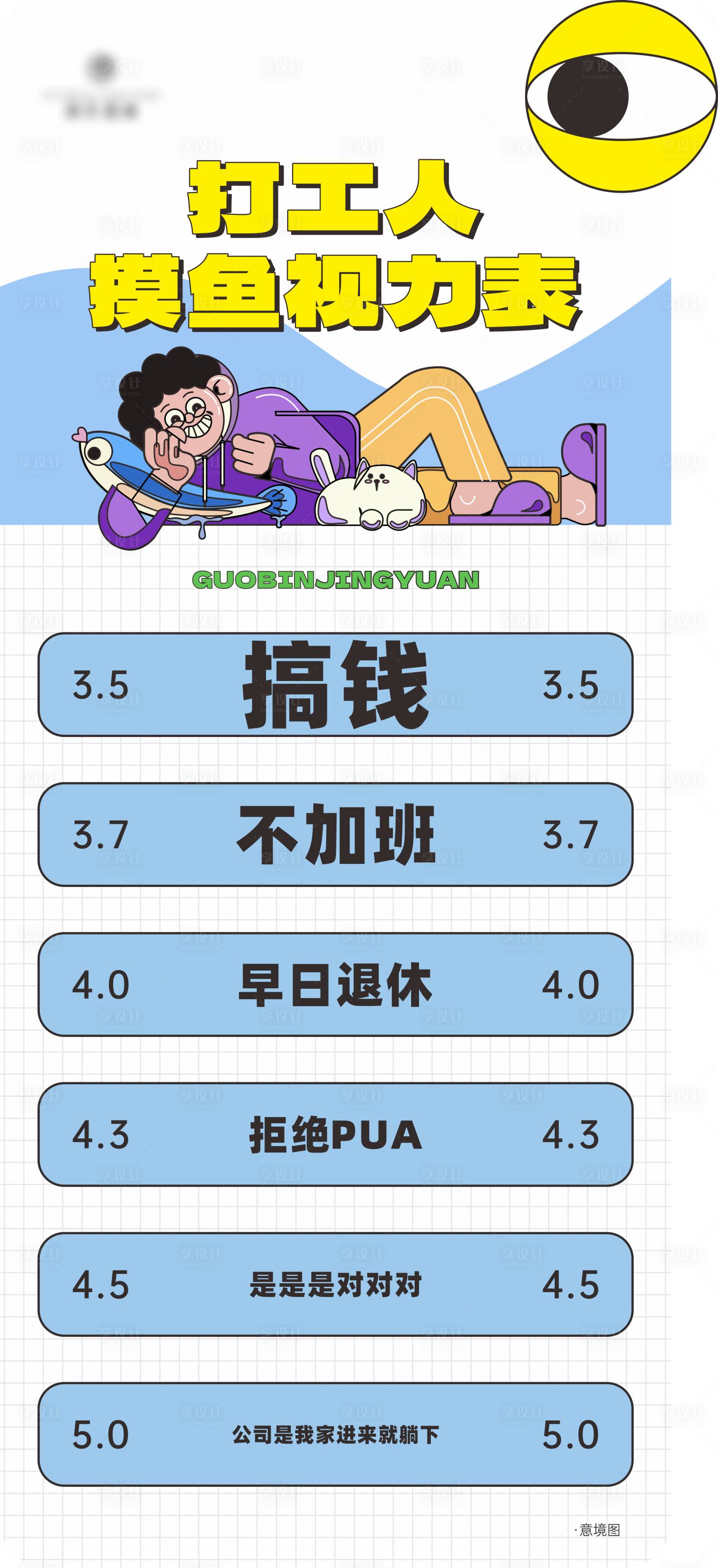 源文件下载【享设计】搜索编号：70100034073412768【打工人视力表宣传海报】