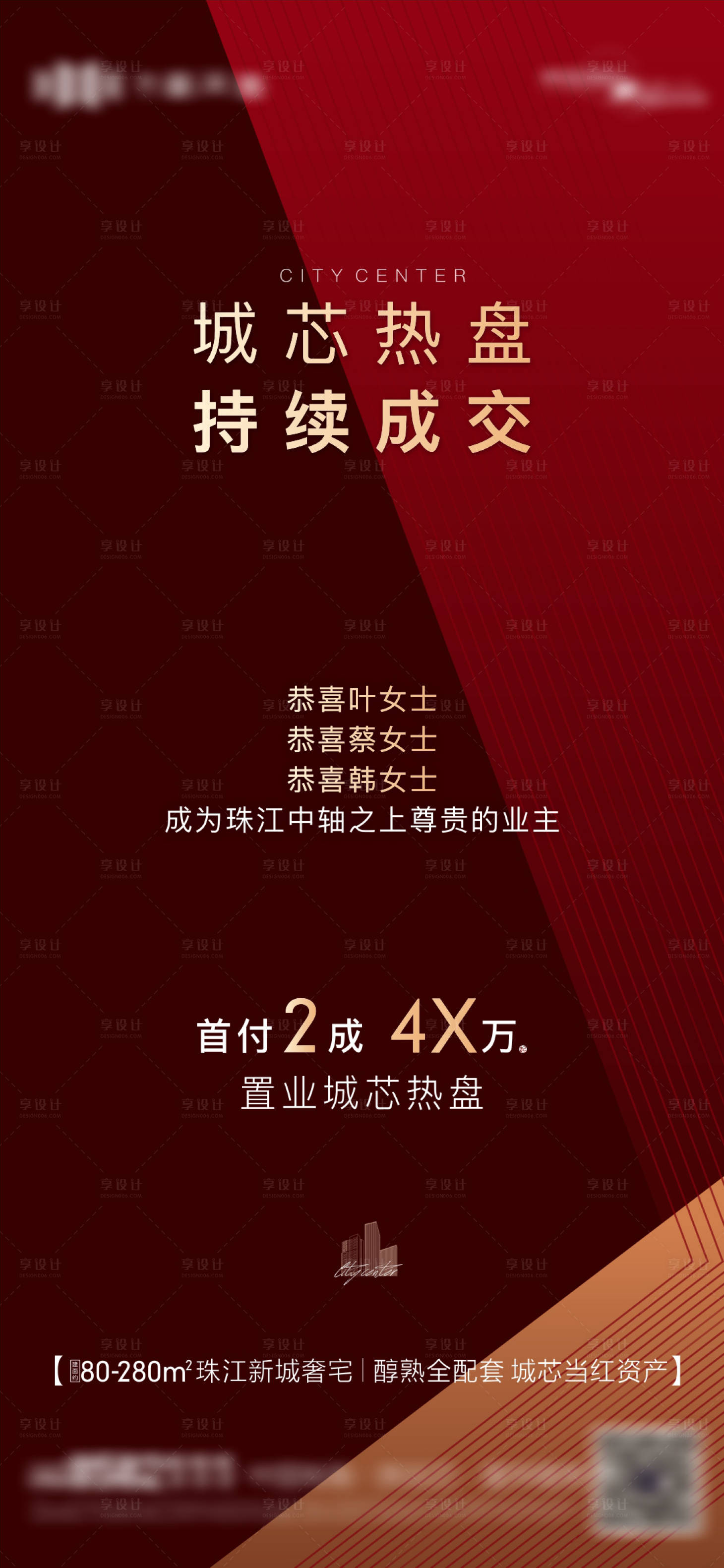 源文件下载【享设计】搜索编号：33180034002717748【地产现房热销成交喜报海报】