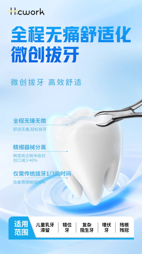 源文件下载【享设计】搜索编号：51040033823052588【口腔牙科微创拔牙科普海报】