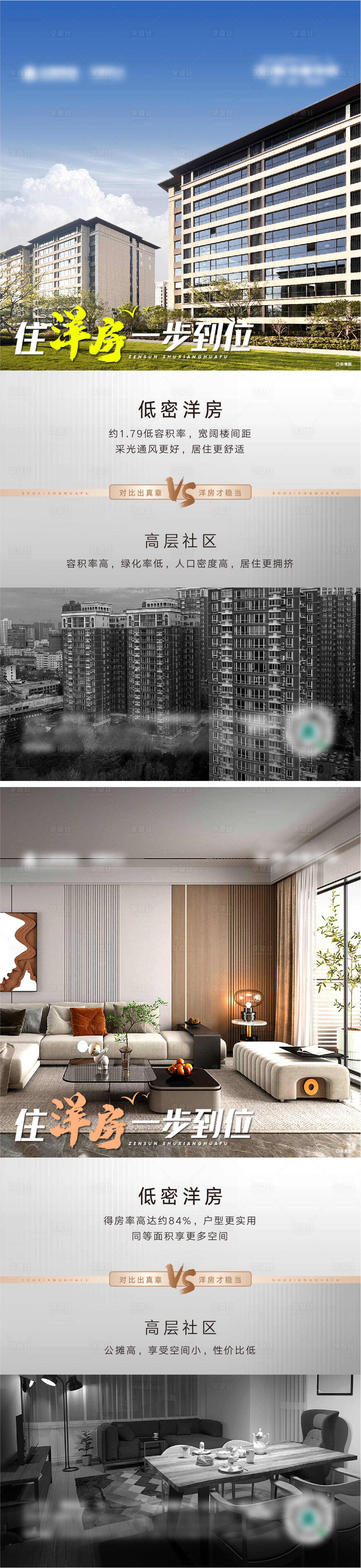 源文件下载【享设计】搜索编号：91040034165921099【洋房对比价值系列海报】