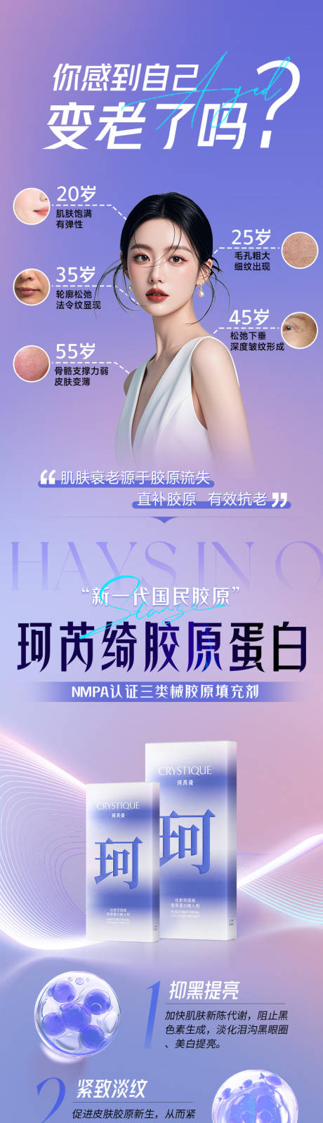 源文件下载【享设计】搜索编号：19560033825699998【珂芮绮胶原蛋白抗衰老医美创意长图】
