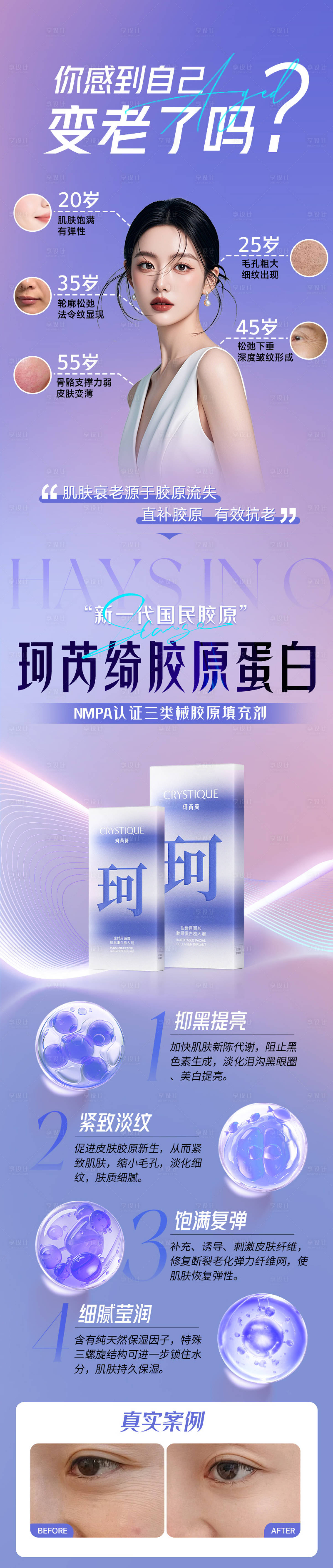 源文件下载【享设计】搜索编号：19560033825699998【珂芮绮胶原蛋白抗衰老医美创意长图】