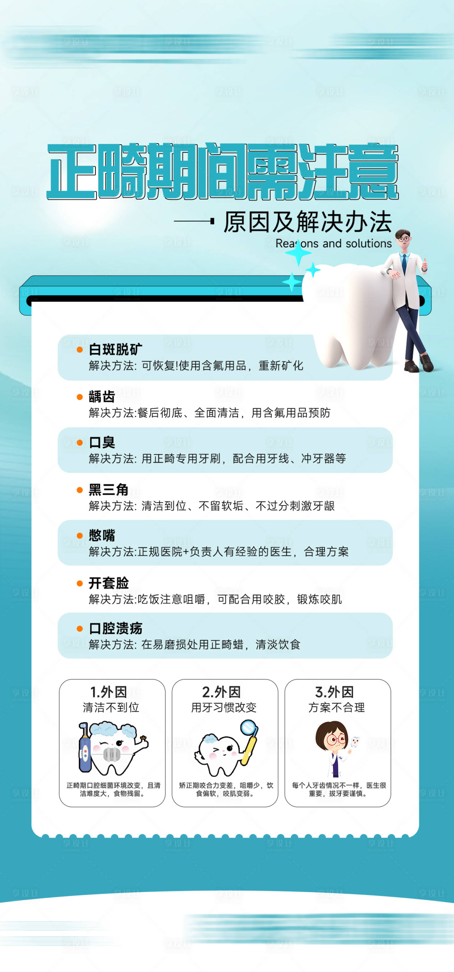 源文件下载【享设计】搜索编号：63550034215025950【蓝色口腔科普海报】