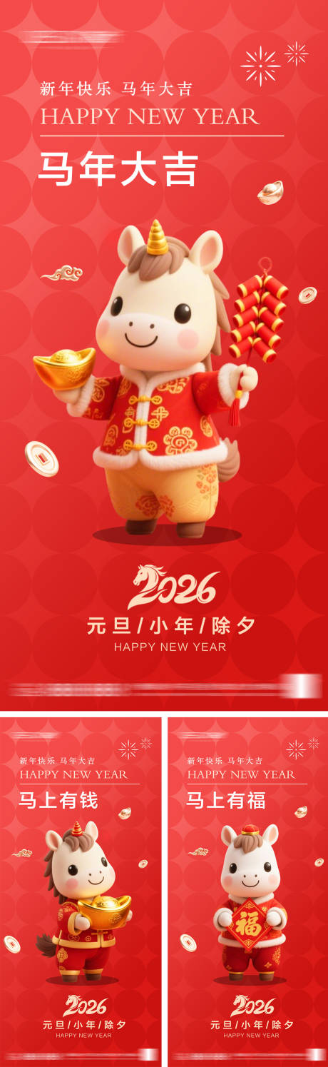 源文件下载【享设计】搜索编号：23190033859796558【2026年元旦节小年除夕海报】