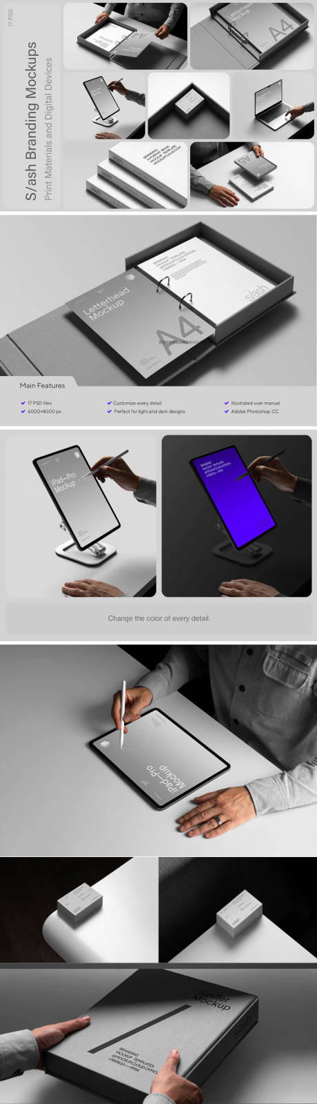 源文件下载【享设计】搜索编号：30960033824986999【灰色文创品牌办公文件书籍数码产品样机】