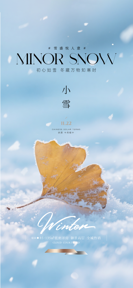 源文件下载【享设计】搜索编号：70710034108171966【地产小雪节气海报】