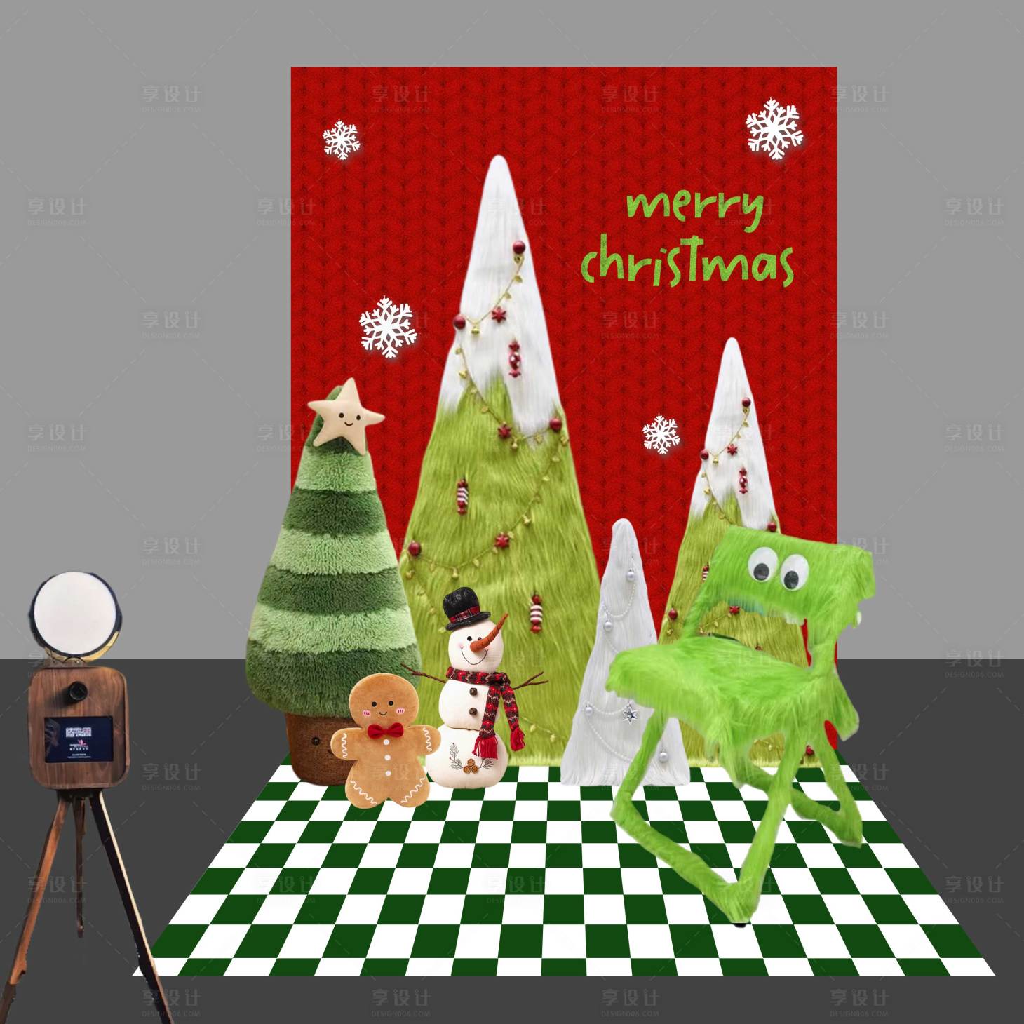 源文件下载【享设计】搜索编号：42830034095251703【圣诞毛绒拍照打卡美陈】