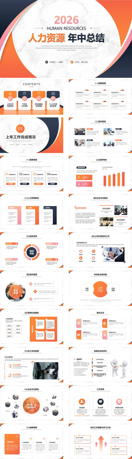 源文件下載【享設(shè)計(jì)】搜索編號(hào)：62050034087889655【人力資源年中總結(jié)PPT】
