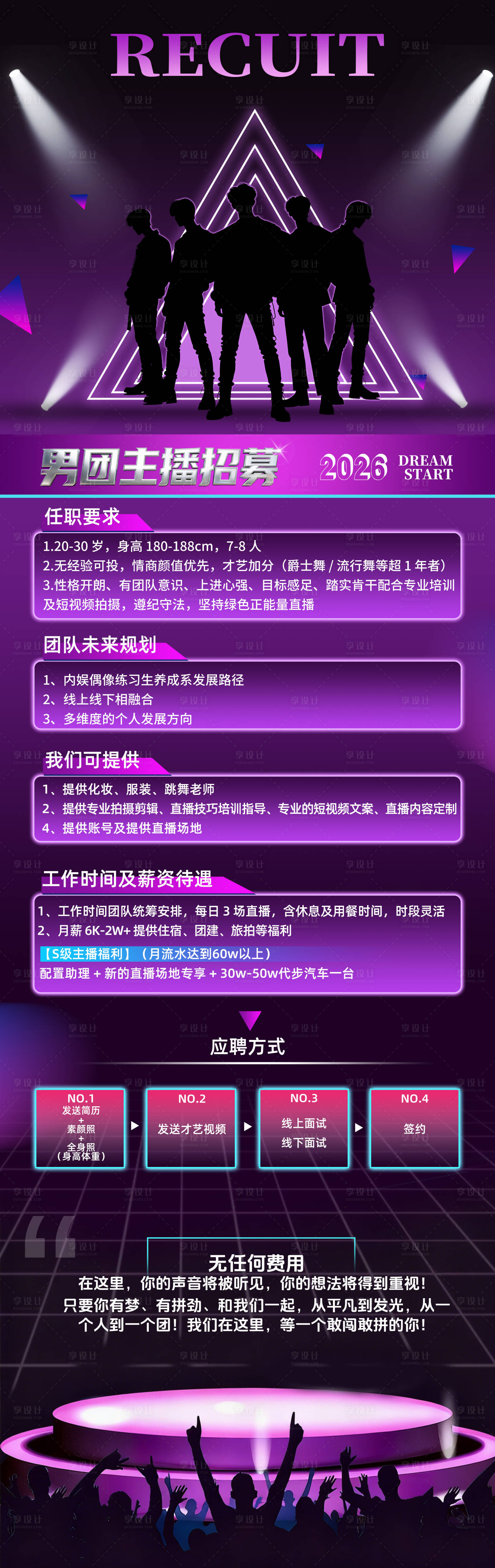 源文件下载【享设计】搜索编号：94740034211539870【男团主播招募海报】
