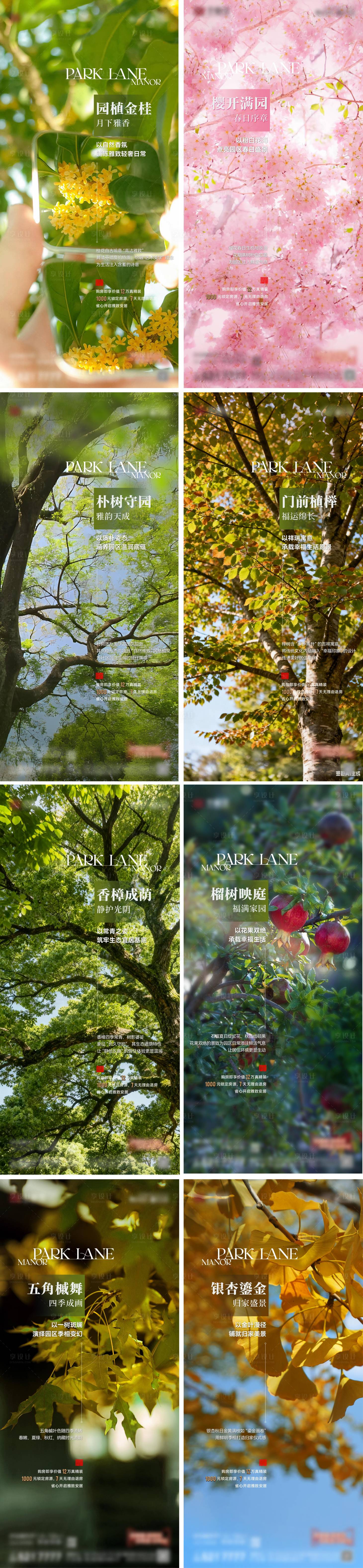 源文件下载【享设计】搜索编号：77470034033771103【房地产实景景观园林树木海报】