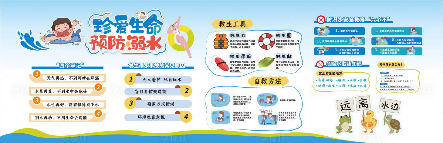 源文件下载【享设计】搜索编号：37310033849781013【防溺水校园文化背景板】