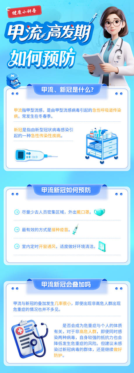 源文件下载【享设计】搜索编号：61170034060854087【科普甲流高发期如何预防海报】